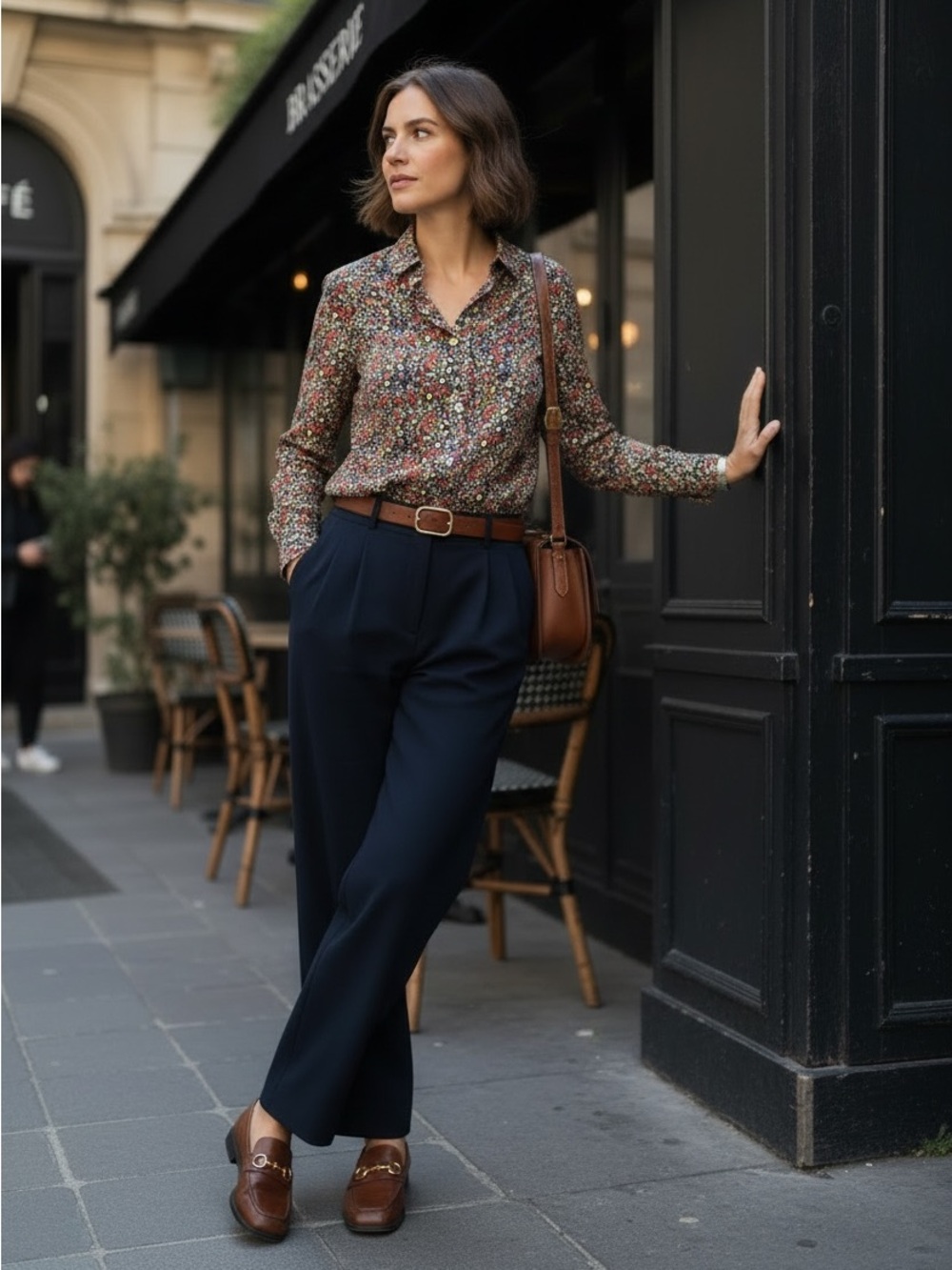 J. Crew Navy Floral Vibrant Red and Yellow Lightweight Button Down Shirt